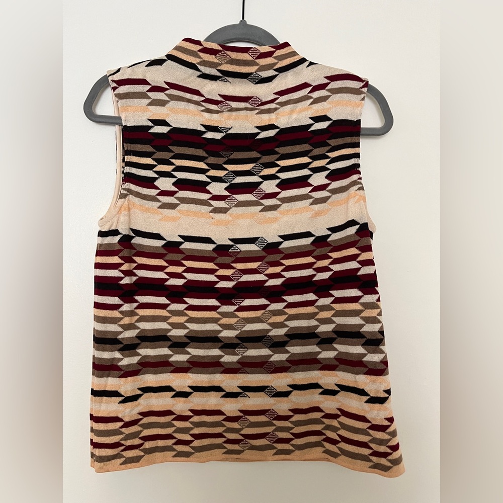 St. John Geometric Patterned Tank Top - Red, Black, Cream